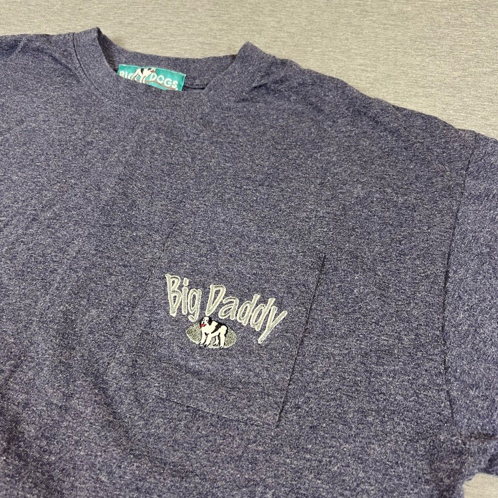Vintage Big Dogs Daddy Blue Short Sleeve Tee Classic Cotton Comfort